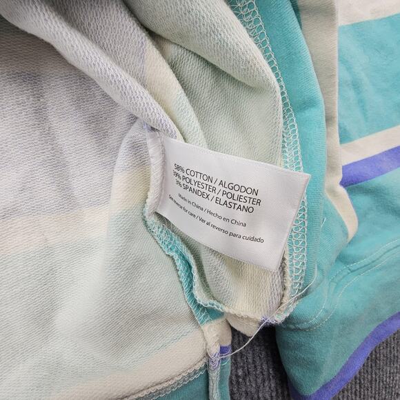 Wildfox Sweater Womens XL Blue Green Striped Crewneck Pullover Lightweight Top - Picture 6 of 7